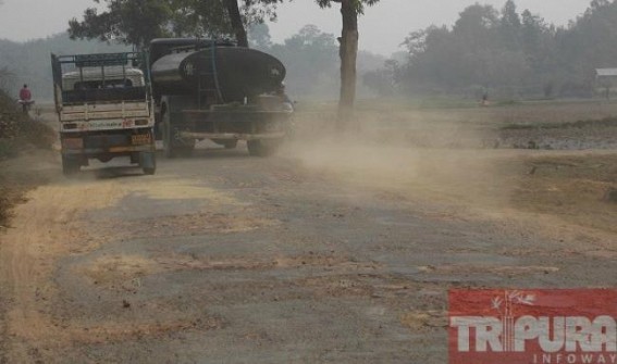 Kamalpur: Deplorable condition of Khowai-Kamalpur NEC road at Khowai
